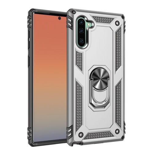 

Armor Shockproof TPU + PC Protective Case for Galaxy Note10 / Note10 5G, with 360 Degree Rotation Holder(Silver)
