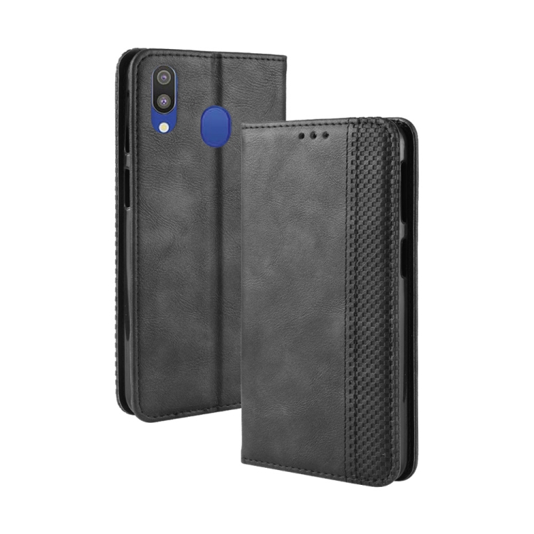 Magnetic Buckle Retro Texture Horizontal Flip Leather Case for Galaxy M20, with Holder & Card Slots & Wallet (Black)
Magnetic Buckle Retro Texture Horizontal Flip Leather Case for Galaxy M20, with Holder & Card Slots & Wallet (Black)