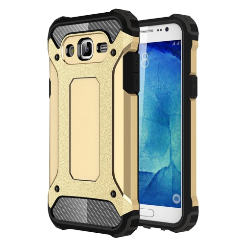 สำหรบ Galaxy J7 J700 Tough Armor TPU PC Combination Case สทอง