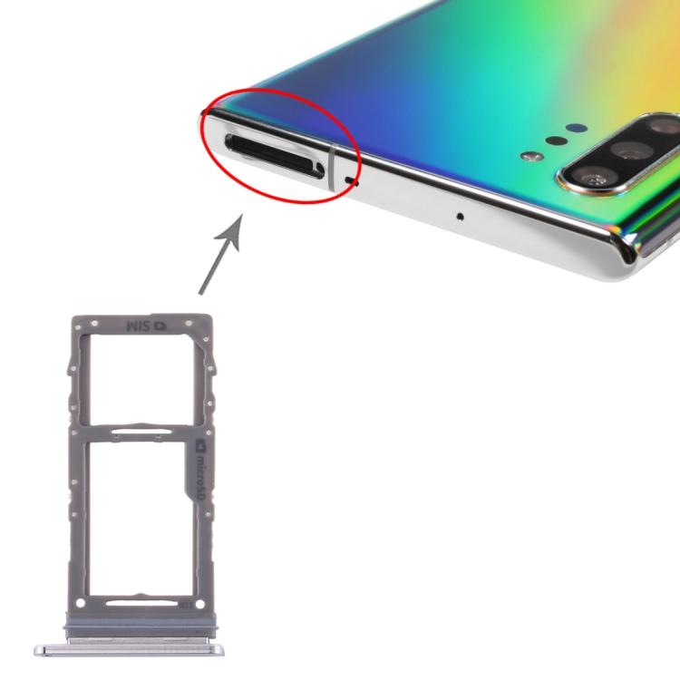 For Samsung Galaxy Note10+ SIM Card Tray / Micro SD Card Tray (Grey)
For Samsung Galaxy Note10+ SIM Card Tray / Micro SD Card Tray (Grey)