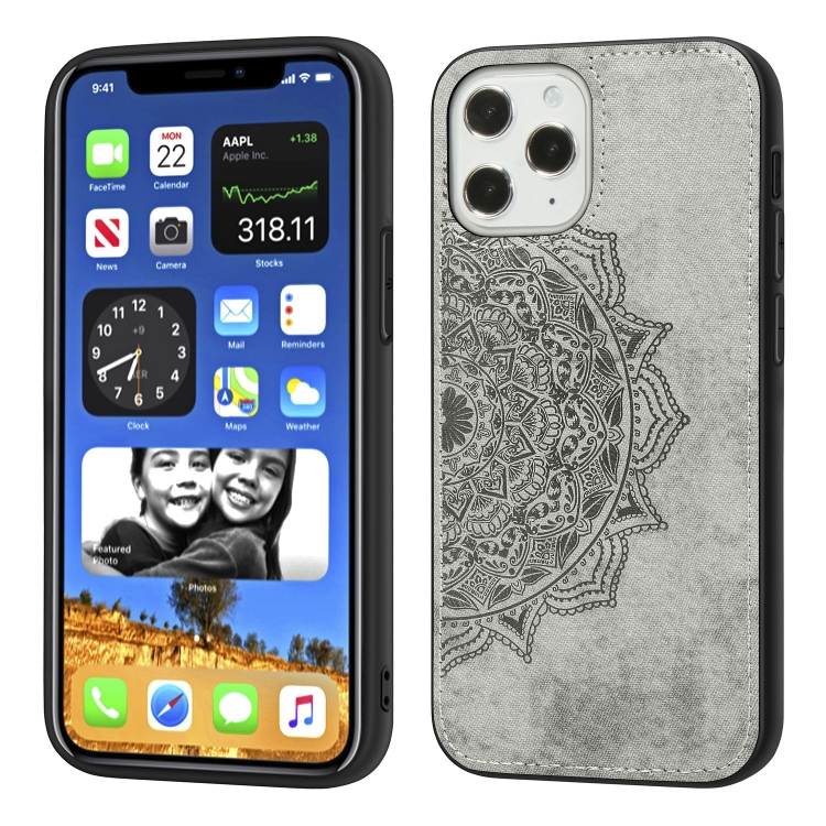 For iPhone 12 / 12 Pro Mandala Embossed Cloth Cover PC + TPU Mobile Phone Case with Magnetic Function and Hand Strap(Grey)
For iPhone 12 / 12 Pro Mandala Embossed Cloth Cover PC + TPU Mobile Phone Case with Magnetic Function and Hand Strap(Grey)