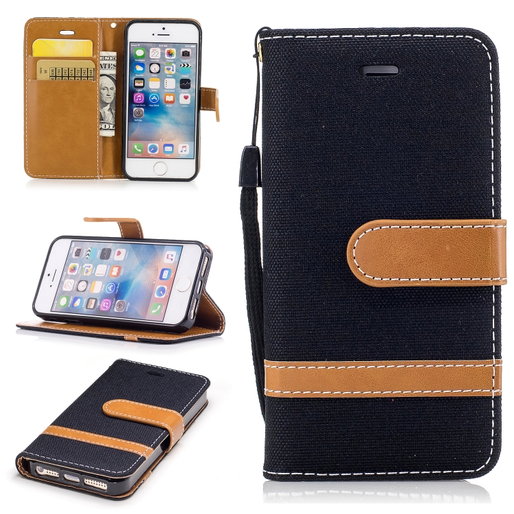 Color Matching Denim Texture Leather Case for iPhone 5 & Se , with Holder & Card Slots & Wallet & Lanyard(Black)
Color Matching Denim Texture Leather Case for iPhone 5 & Se , with Holder & Card Slots & Wallet & Lanyard(Black)