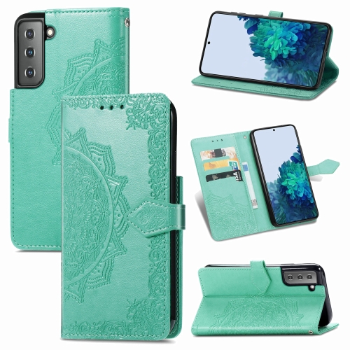 For Samsung Galaxy S21 5G Mandala Flower Embossed Horizontal Flip Leather Case with Holder & Three Card Slots & Wallet & Lanyard(Green)
For Samsung Galaxy S21 5G Mandala Flower Embossed Horizontal Flip Leather Case with Holder & Three Card Slots & Wallet & Lanyard(Green)