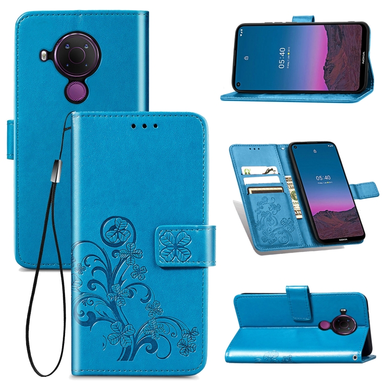 For Nokia 5.4 Four-leaf Clasp Embossed Buckle Mobile Phone Protection Leather Case with Lanyard & Card Slot & Wallet & Bracket Function(Blue)
For Nokia 5.4 Four-leaf Clasp Embossed Buckle Mobile Phone Protection Leather Case with Lanyard & Card Slot & Wallet & Bracket Function(Blue)