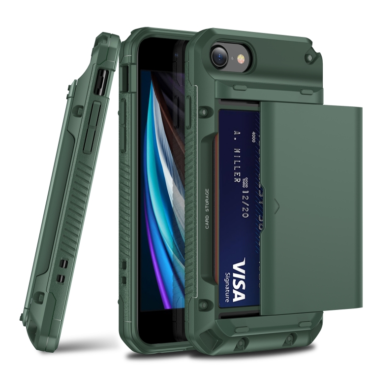 For iPhone 7 Plus / 8 Plus PC+TPU Shockproof Heavy Duty Armor Protective Case with Slide Multi-Card Slot(Army Green)
For iPhone 7 Plus / 8 Plus PC+TPU Shockproof Heavy Duty Armor Protective Case with Slide Multi-Card Slot(Army Green)