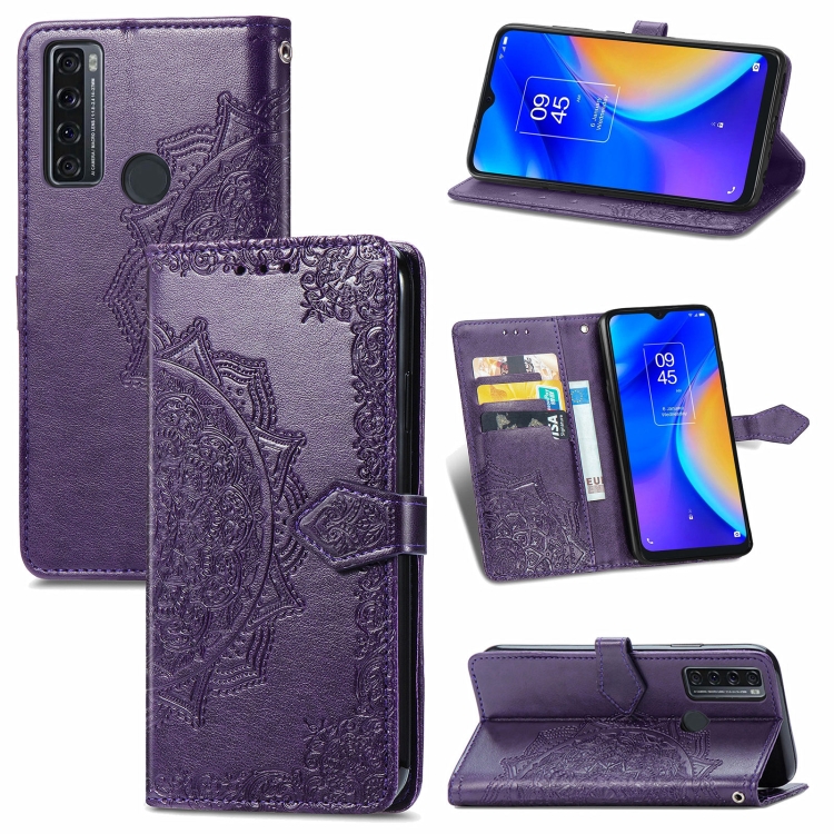 For TCL 20 SE Mandala Flower Embossed Horizontal Flip Leather Case with Bracket / Card Slot / Wallet / Lanyard(Purple) 
For TCL 20 SE Mandala Flower Embossed Horizontal Flip Leather Case with Bracket / Card Slot / Wallet / Lanyard(Purple)