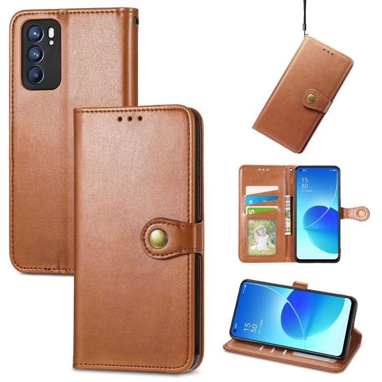 For OPPO Reno6 5G Solid Color Leather Buckle Phone Case with Lanyard & Photo Frame & Card Slot & Wallet & Stand Function(Brown)
For OPPO Reno6 5G Solid Color Leather Buckle Phone Case with Lanyard & Photo Frame & Card Slot & Wallet & Stand Function(Brown)