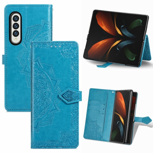 For Samsung Galaxy Z Fold3 Mandala Flower Embossed Horizontal Flip Leather Case with Holder & Three Card Slots & Wallet & Lanyard(Blue)
For Samsung Galaxy Z Fold3 Mandala Flower Embossed Horizontal Flip Leather Case with Holder & Three Card Slots & Wallet & Lanyard(Blue)