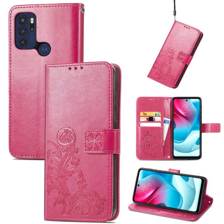 For Motorla Moto G60S Four-leaf Clasp Embossed Buckle Mobile Phone Protection Leather Case with Lanyard & Card Slot & Wallet & Bracket Function(Magenta)
For Motorla Moto G60S Four-leaf Clasp Embossed Buckle Mobile Phone Protection Leather Case with Lanyard & Card Slot & Wallet & Bracket Function(Magenta)