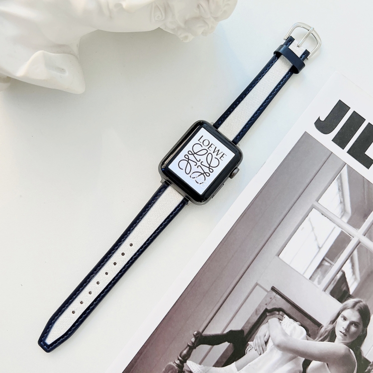 Knitting Leather Edge Sealing D-Type Strap For Apple Watch Series 7 41mm / 6&SE&5&4 40mm / 3&2&1 38mm(White+Blue)
Knitting Leather Edge Sealing D-Type Strap For Apple Watch Series 7 41mm / 6&SE&5&4 40mm / 3&2&1 38mm(White+Blue)