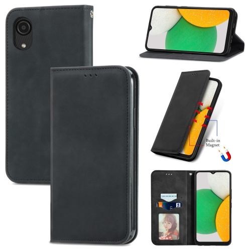 For Samsung Galaxy A03 Core Retro Skin Feel Magnetic Leather Phone Case(Black)
For Samsung Galaxy A03 Core Retro Skin Feel Magnetic Leather Phone Case(Black)