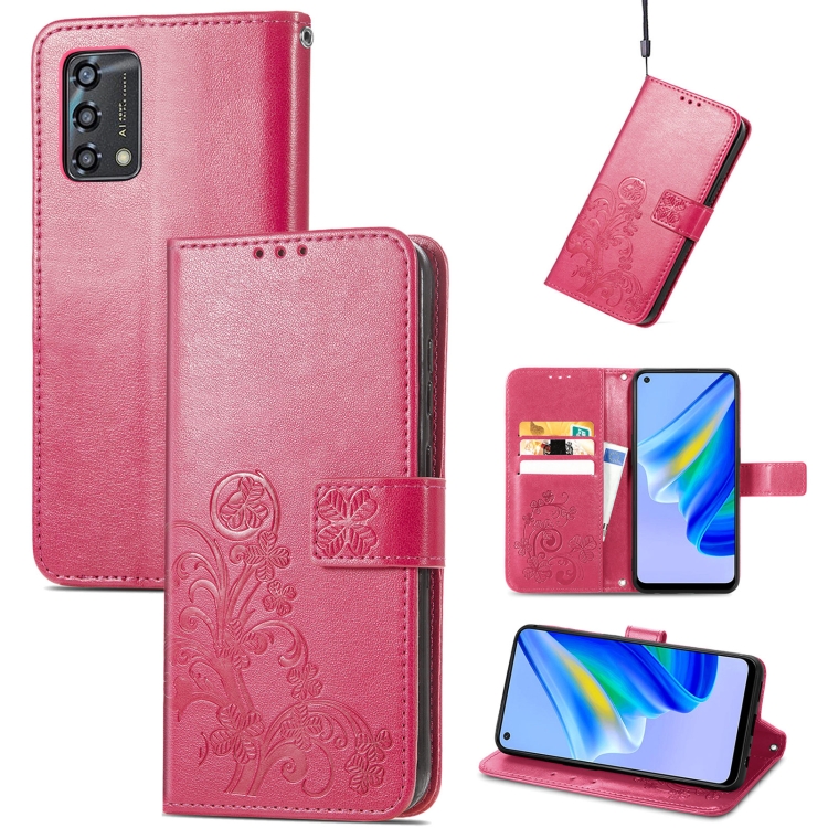 For OPPO A95 5G Four-leaf Clasp Embossed Buckle Leather Phone Case(Magenta)
For OPPO A95 5G Four-leaf Clasp Embossed Buckle Leather Phone Case(Magenta)