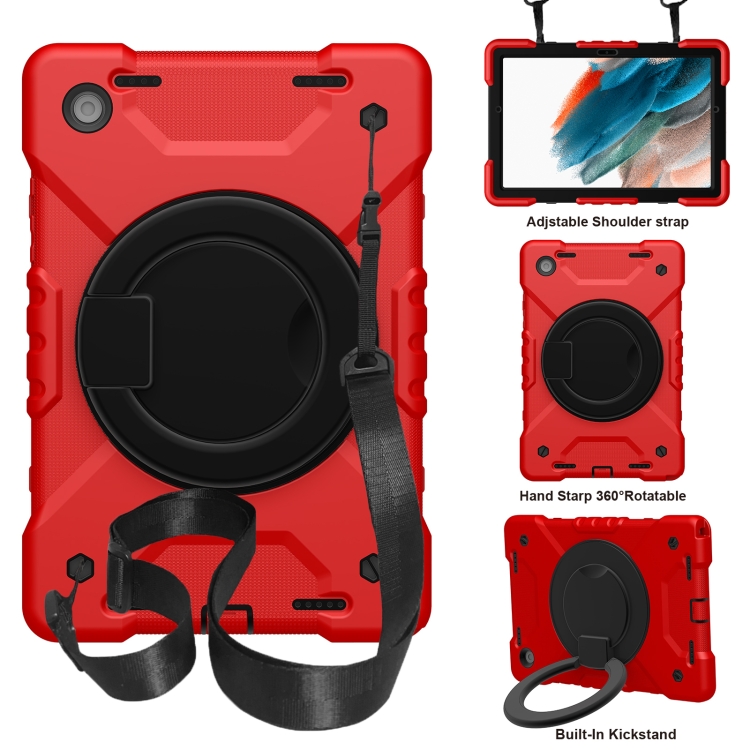 For Samsung Galaxy Tab A8 10.5 2021 X200 / X205 360 Rotation PC+Silicone Tablet Case with Shoulder Strap(Red+Black)
For Samsung Galaxy Tab A8 10.5 2021 X200 / X205 360 Rotation PC+Silicone Tablet Case with Shoulder Strap(Red+Black)