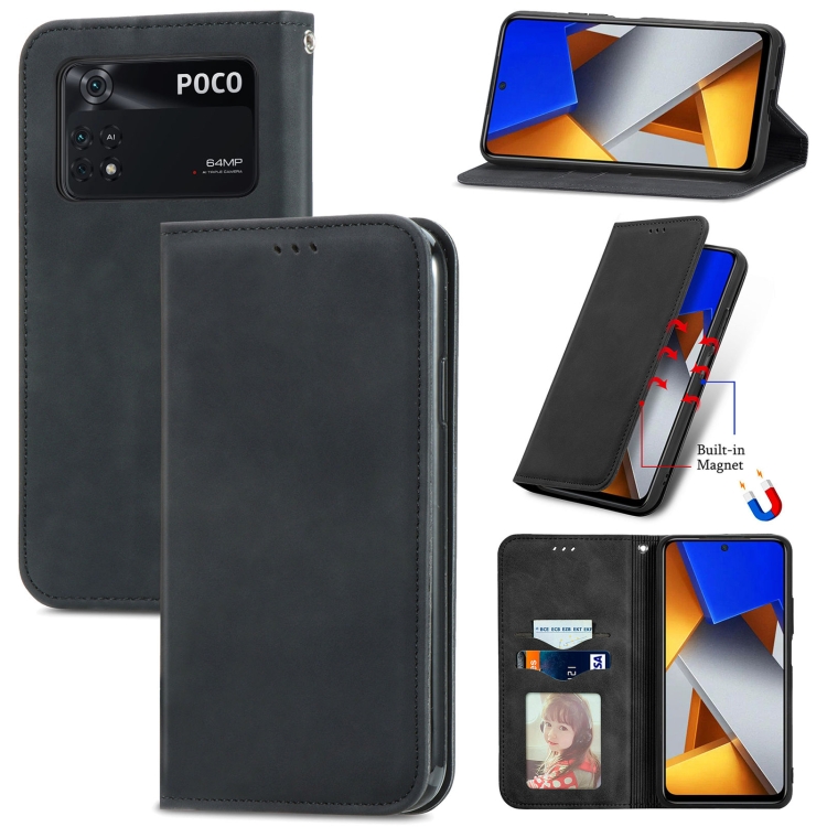 For Xiaomi Poco M4 Pro Retro Skin Feel Magnetic Flip Leather Phone Case(Black)
For Xiaomi Poco M4 Pro Retro Skin Feel Magnetic Flip Leather Phone Case(Black)