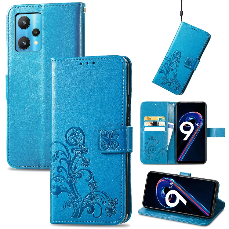 For OPPO Realme 9 Pro Four-leaf Clasp Embossed Buckle Leather Phone Case(Blue)
For OPPO Realme 9 Pro Four-leaf Clasp Embossed Buckle Leather Phone Case(Blue)