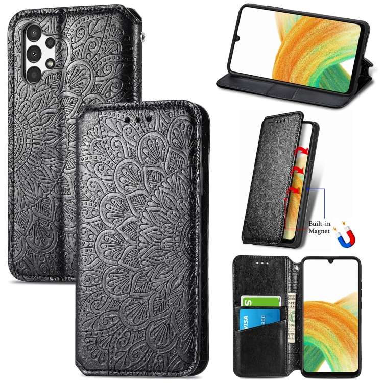 For Samsung Galaxy A13 4G Blooming Mandala Embossed Magnetic Leather Phone Case(Black)
For Samsung Galaxy A13 4G Blooming Mandala Embossed Magnetic Leather Phone Case(Black)