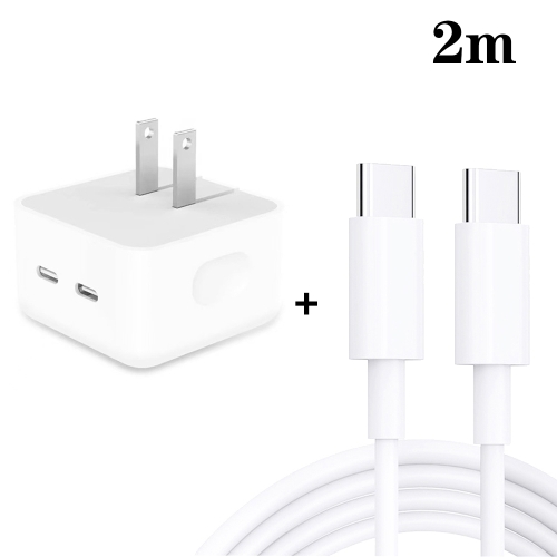 

SDC-40W Dual PD USB-C / Type-C Ports Charger with 2m Type-C to Type-C Data Cable, US Plug