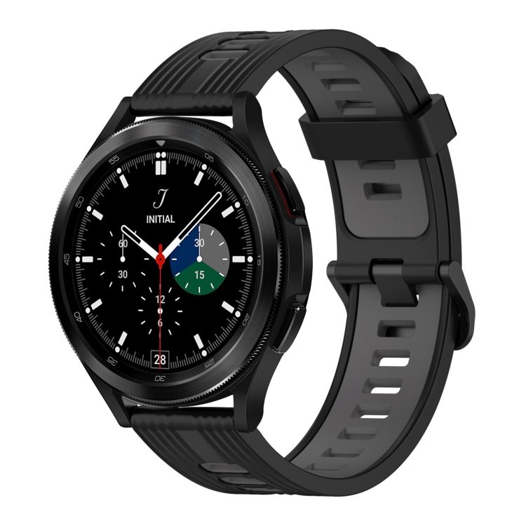 For Samsung Galaxy Watch 4 Classic 42mm 20mm Vertical Pattern Two-Color Silicone Watch Band(Black+Grey)
For Samsung Galaxy Watch 4 Classic 42mm 20mm Vertical Pattern Two-Color Silicone Watch Band(Black+Grey)