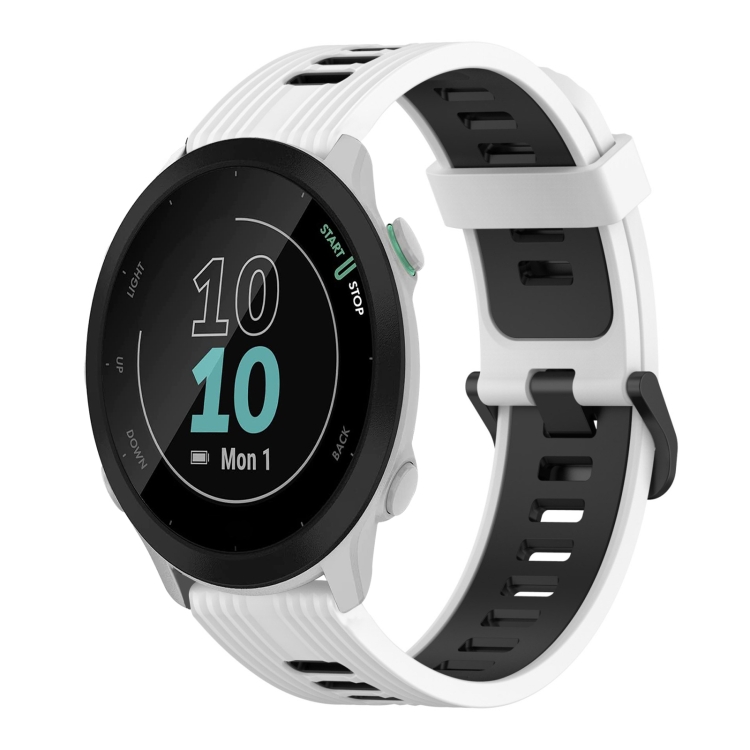 For Garmin Forerunner 55 20mm Vertical Pattern Two-Color Silicone Watch Band(White+Black)
For Garmin Forerunner 55 20mm Vertical Pattern Two-Color Silicone Watch Band(White+Black)