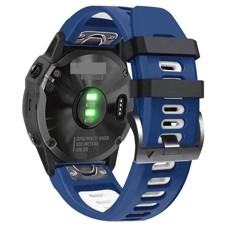 For Garmin Tactix 7 26mm Silicone Sports Two-Color Watch Band(Midnight Blue+White)
For Garmin Tactix 7 26mm Silicone Sports Two-Color Watch Band(Midnight Blue+White)