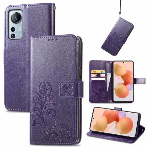 For Xiaomi 12 Lite Four-leaf Clasp Embossed Buckle Flip Leather Phone Case(Purple)
For Xiaomi 12 Lite Four-leaf Clasp Embossed Buckle Flip Leather Phone Case(Purple)