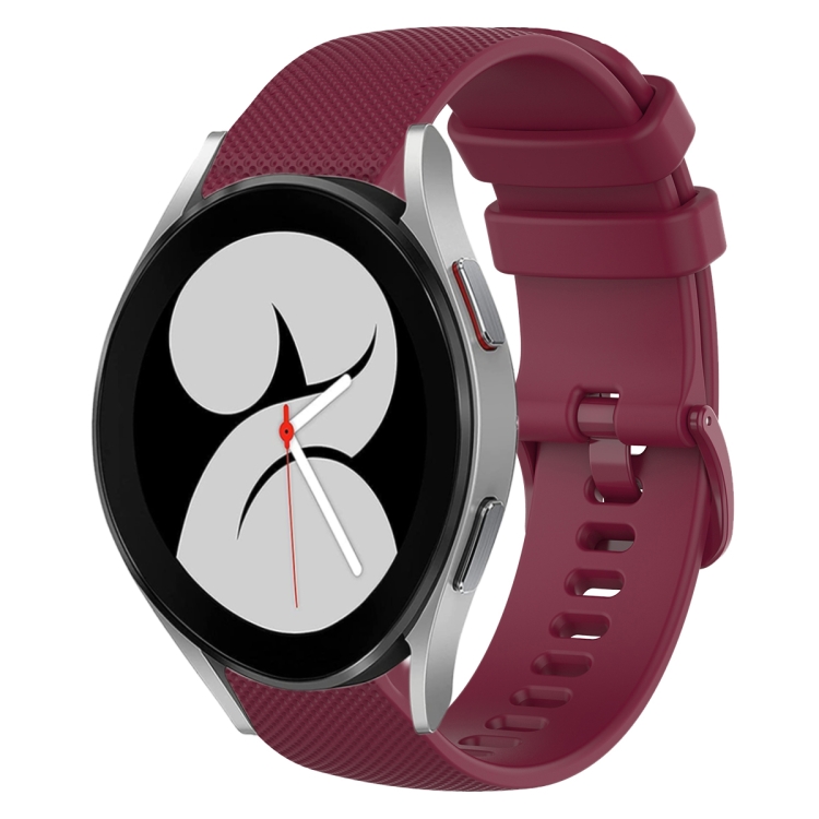 For Samsung Galaxy Watch4 40mm 20mm Plaid Solid Color Silicone Watch Band(Burgundy)
For Samsung Galaxy Watch4 40mm 20mm Plaid Solid Color Silicone Watch Band(Burgundy)