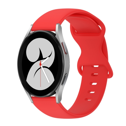 

For Samsung Galaxy Watch 4 40mm 20mm Butterfly Buckle Solid Color Silicone Watch Band(Red)