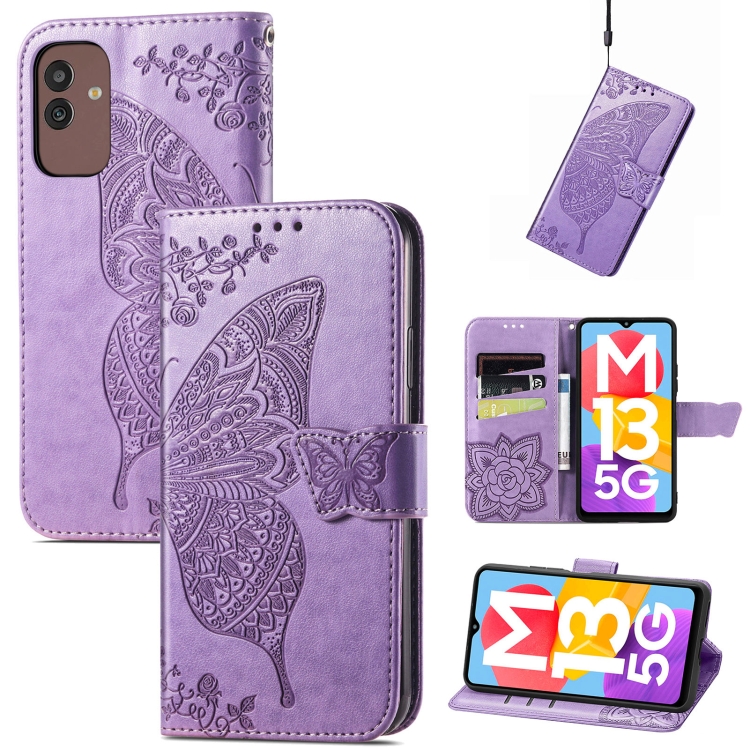 For Samsung Galaxy M13 5G Butterfly Love Flower Embossed Flip Leather Phone Case(Light Purple)
For Samsung Galaxy M13 5G Butterfly Love Flower Embossed Flip Leather Phone Case(Light Purple)