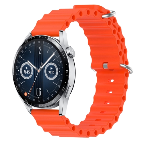 

For Huawei Watch GT3 42mm 20mm Ocean Style Silicone Solid Color Watch Band(Orange)