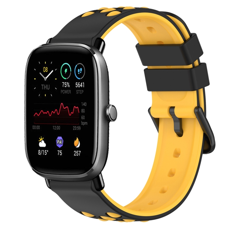 For Amazfit GTS 2 Mini 20mm Two-Color Porous Silicone Watch Band(Black+Yellow)
For Amazfit GTS 2 Mini 20mm Two-Color Porous Silicone Watch Band(Black+Yellow)
