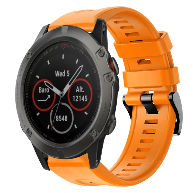 For Garmin Fenix 5X Sapphire Metal Buckle Solid Color Silicone Watch Band(Orange)
For Garmin Fenix 5X Sapphire Metal Buckle Solid Color Silicone Watch Band(Orange)