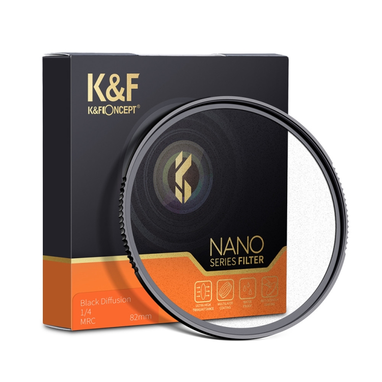 KF01.1524 K&F Black Mist Diffusion 1/4 Lens Filter Special Effects Shoot Video Like Movies 82mm
KF01.1524 K&F Black Mist Diffusion 1/4 Lens Filter Special Effects Shoot Video Like Movies 82mm