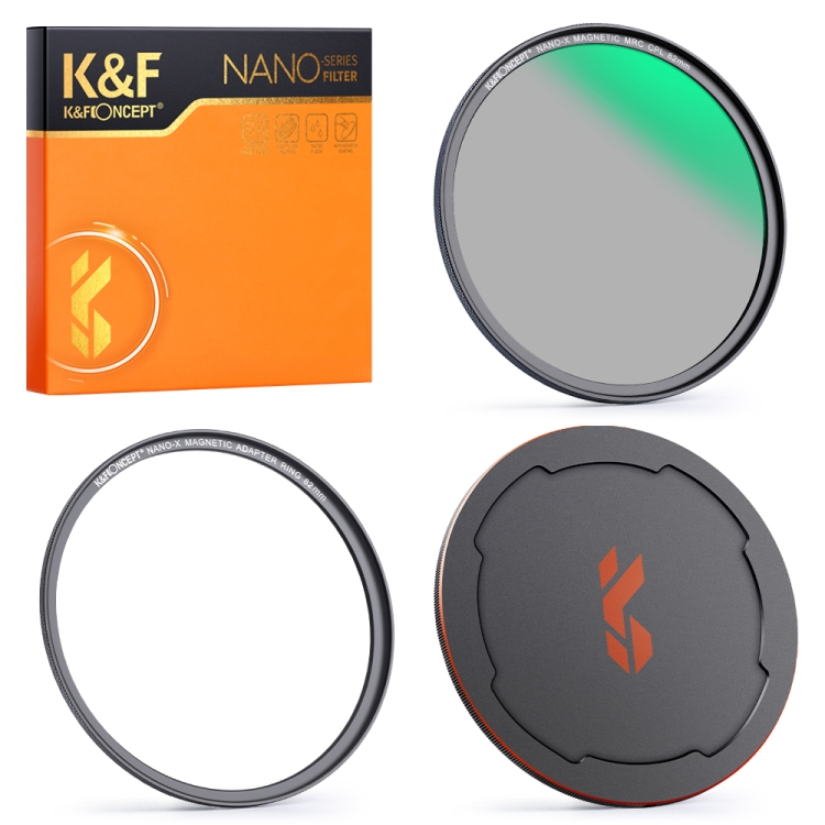 K&F CONCEPT SKU.1708 Magnetic 82mm Nano-X CPL Filter Circular Polarizing Filter Kit
K&F CONCEPT SKU.1708 Magnetic 82mm Nano-X CPL Filter Circular Polarizing Filter Kit