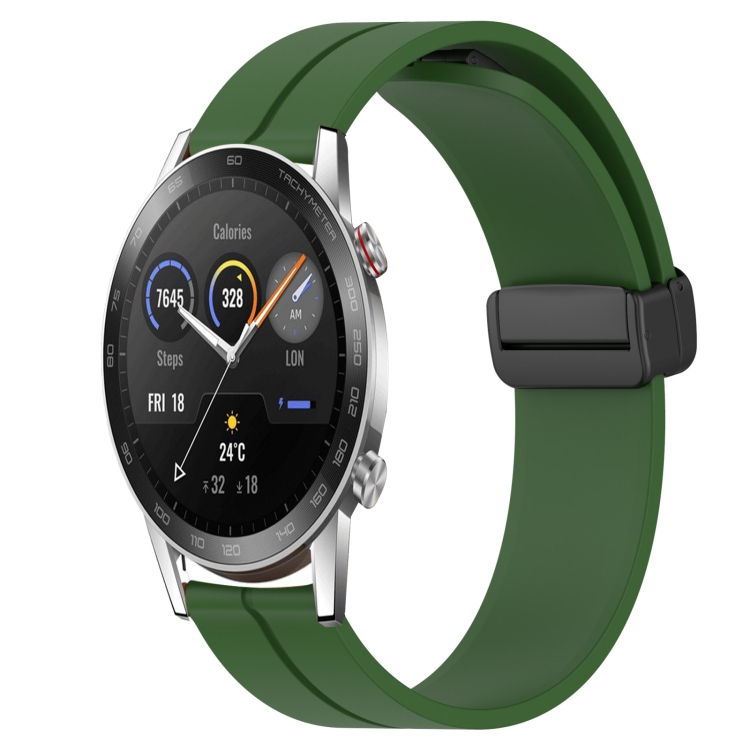 For Honor Magic Watch 2 46mm 22mm Solid Color Magnetic Clasp Silicone Watch Band(Army Green)
For Honor Magic Watch 2 46mm 22mm Solid Color Magnetic Clasp Silicone Watch Band(Army Green)