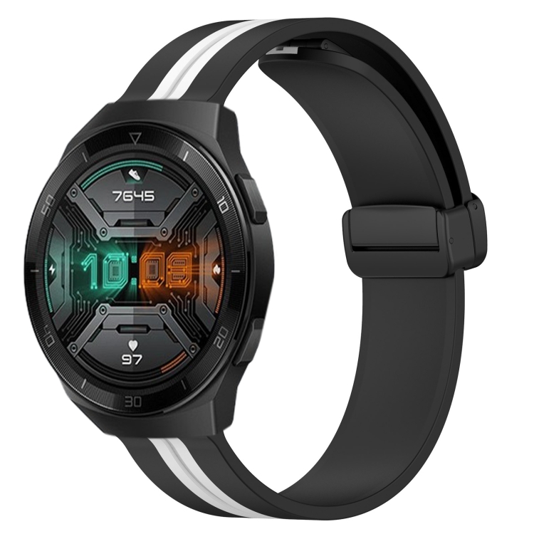 For Huawei Watch GT 2E 22mm Folding Magnetic Clasp Silicone Watch Band(Black+White)
For Huawei Watch GT 2E 22mm Folding Magnetic Clasp Silicone Watch Band(Black+White)
