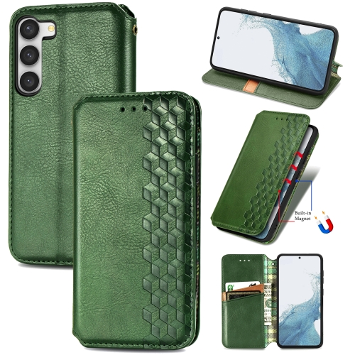 For Samsung Galaxy S23+ 5G Cubic Grid Pressed Magnetic Leather Phone Case(Green)
For Samsung Galaxy S23+ 5G Cubic Grid Pressed Magnetic Leather Phone Case(Green)