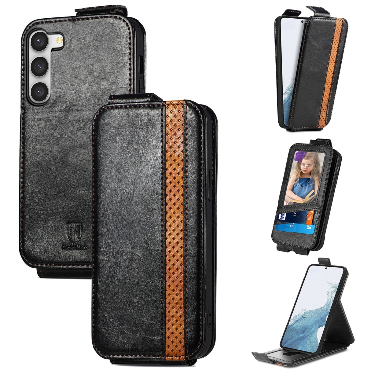 For Samsung Galaxy S23 Ultra 5G Splicing Wallet Card Holder Vertical Flip Leather Phone Case(Black)
For Samsung Galaxy S23 Ultra 5G Splicing Wallet Card Holder Vertical Flip Leather Phone Case(Black)