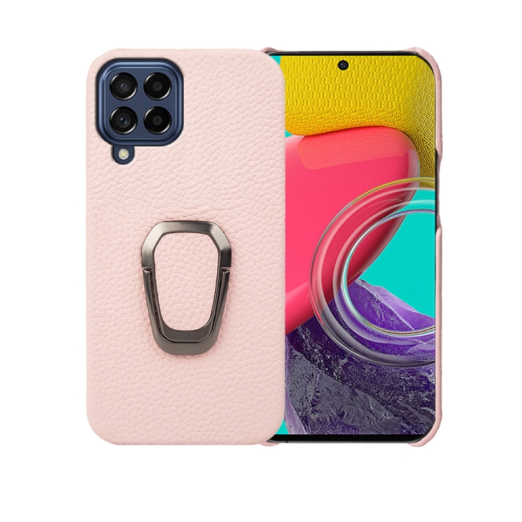 For Samsung Galaxy M53 5G Ring Holder Litchi Texture Genuine Leather Phone Case(Pink)
For Samsung Galaxy M53 5G Ring Holder Litchi Texture Genuine Leather Phone Case(Pink)
