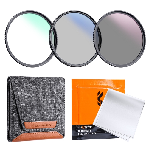 K&F CONCEPT SKU.1945 MCUV+CPL+ND4 Slim Lens Filter Kit with Filter Pouch and Cleaning Cloths
K&F CONCEPT SKU.1945 MCUV+CPL+ND4 Slim Lens Filter Kit with Filter Pouch and Cleaning Cloths