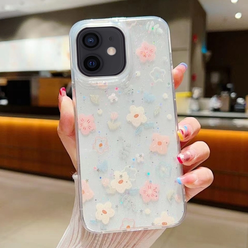 

For iPhone 12 mini Fresh Small Floral Epoxy TPU Phone Case(D02)