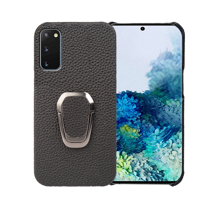 For Samsung Galaxy S20 Ring Holder Litchi Texture Genuine Leather Phone Case(Black)
For Samsung Galaxy S20 Ring Holder Litchi Texture Genuine Leather Phone Case(Black)
