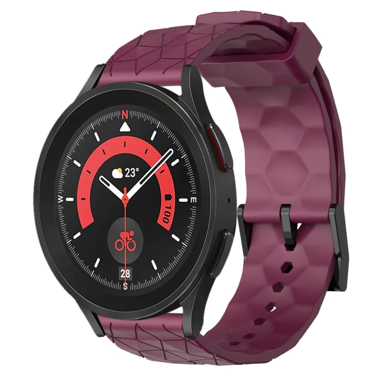 For Samsung Galaxy Watch 5 Pro 45mm 20mm Football Pattern Solid Color Silicone Watch Band(Wine Red)
For Samsung Galaxy Watch 5 Pro 45mm 20mm Football Pattern Solid Color Silicone Watch Band(Wine Red)