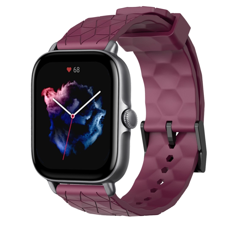 For Amazfit GTS 3 20mm Football Pattern Solid Color Silicone Watch Band(Wine Red)
For Amazfit GTS 3 20mm Football Pattern Solid Color Silicone Watch Band(Wine Red)