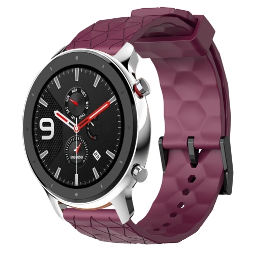 For Amazfit GTR 4 22mm Football Pattern Solid Color Silicone Watch Band(Wine Red)
For Amazfit GTR 4 22mm Football Pattern Solid Color Silicone Watch Band(Wine Red)