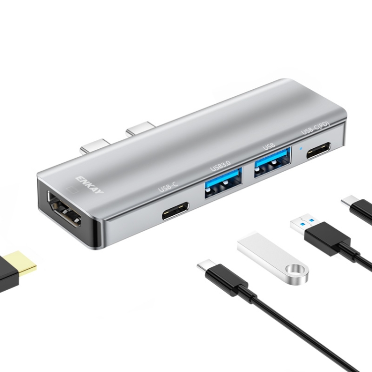 ENKAY Hat-Prince 5 in 2 Hub Type-C to 4K HDMI / USB 3.0 Docking Station Adapter
ENKAY Hat-Prince 5 in 2 Hub Type-C to 4K HDMI / USB 3.0 Docking Station Adapter
