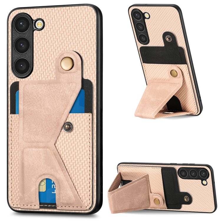 For Samsung Galaxy S23+ 5G Carbon Fiber Wallet Flip Card Holder Phone Case(Khaki)
For Samsung Galaxy S23+ 5G Carbon Fiber Wallet Flip Card Holder Phone Case(Khaki)