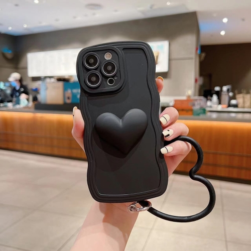 For iPhone 12 Pro Max 3D Heart Skin-Feel Silicone Phone Case with Wristband(Black)
For iPhone 12 Pro Max 3D Heart Skin-Feel Silicone Phone Case with Wristband(Black)