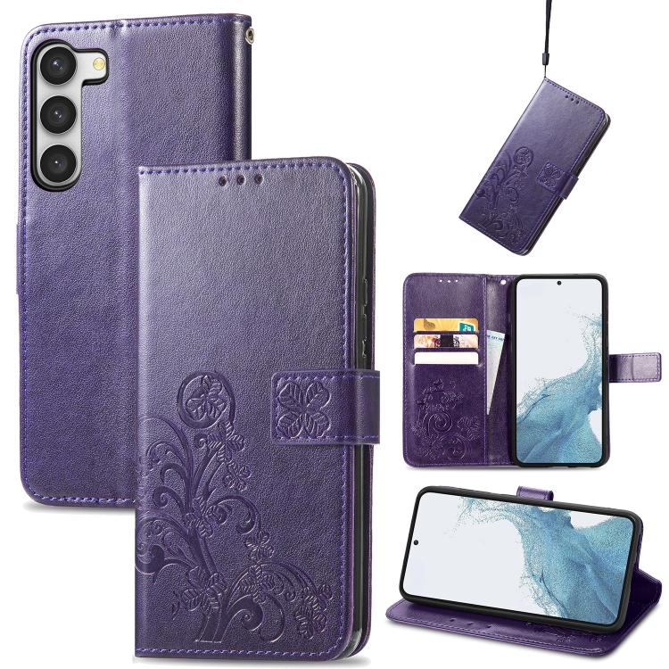 For Samsung Galaxy A14 5G Four-leaf Clasp Embossed Buckle Leather Phone Case(Purple)
For Samsung Galaxy A14 5G Four-leaf Clasp Embossed Buckle Leather Phone Case(Purple)
