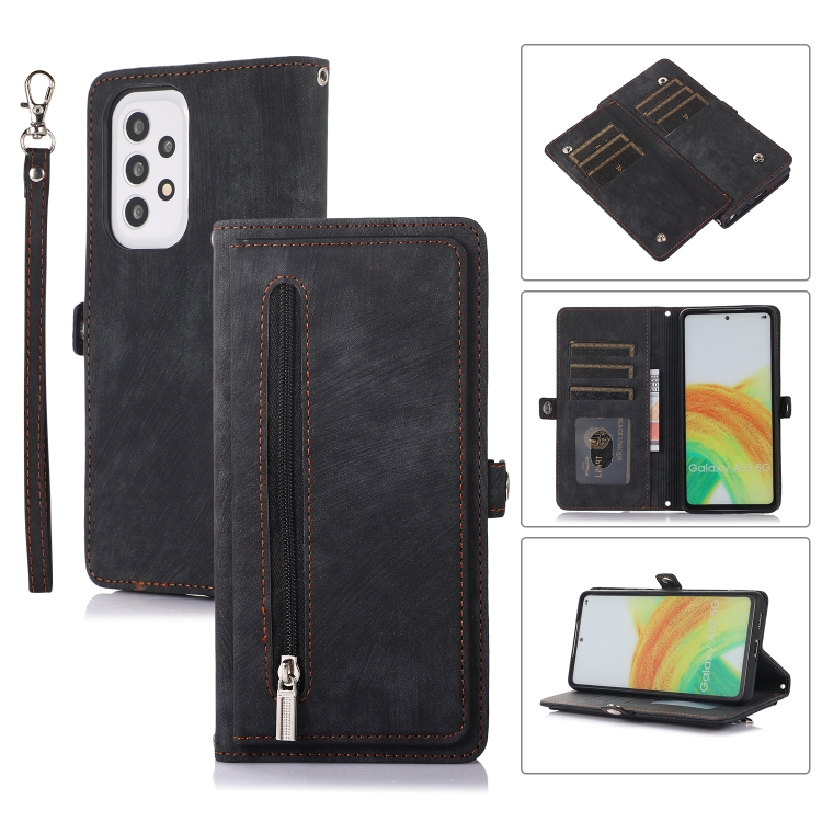 For Samsung Galaxy A53 5G Zipper Card Slot Buckle Wallet Leather Phone Case(Black)
For Samsung Galaxy A53 5G Zipper Card Slot Buckle Wallet Leather Phone Case(Black)