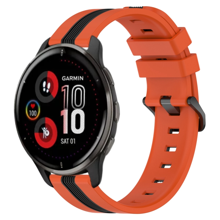 For Garmin Venu 2 Plus 20mm Vertical Two-Color Silicone Watch Band(Orange+Black)
For Garmin Venu 2 Plus 20mm Vertical Two-Color Silicone Watch Band(Orange+Black)